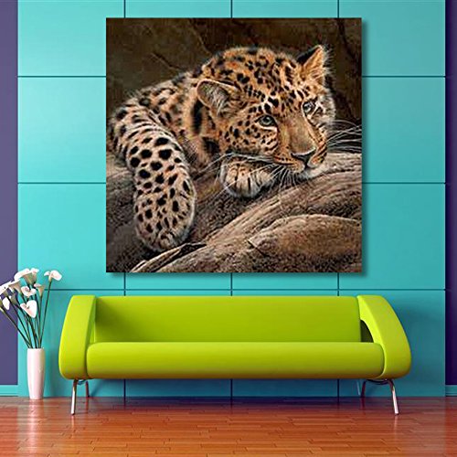 Amazingdeal365 Motiv-Leopard 5D DIY Diamond Stickerei Malerei Kreuzstich für Balkon,Terasse,Café,Kinderzimmer,Wohnzimmer, Schlafzimmer, Arbeitszimmer usw. - 2