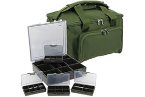 CARP FISHING CARRYALL + TACKLE BOX 4 + 1 LUGGAGE BAG QUICKFISH COMBO NGT