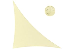 IOAOI Voile d'ombrage Triangulaire 5x5x7.1 m Toile Ombrage Imperméable, Toile d'ombrage Protection HDPE Respirant 98% Protection Rayons UV pour Jardin, Terrasse, Extérieur - Jaune Clair