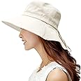 Comhats Sun Hats Women UPF 50 Cotton Summer Hat Wide Brim Hats with Neck Flap Ladies Gardening Hats Safari Outdoor Hats Packable & Adjustable