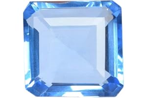 REAL-GEMS Topaze Bleue brésilienne 118,20 CT de Pierres précieuses en Vrac Meilleure Coupe Topaze Bleue en Coupe carrée pour Pendentif
