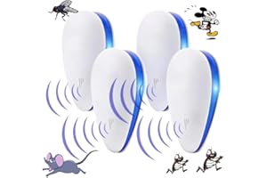 GENERIC Ultrasonic Pest Repeller with UK Plug, 4-Pack – Advanced Plug-In Repellent for Mice, Mosquitoes, and Insects, Silent and Efficient for Home and Office Use