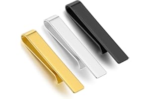 PLANDLELEE 3er Pack Krawattenklammer, Krawattenklammern für Herre, Edle Metall Tie Clips für Anzug & Business, Stylisches Accessoire für Hochzeit & Festliche Anlässe