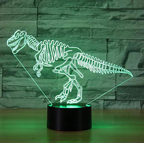 Preisvergleich Produktbild Dinosaurier-Lampen-Bunte Noten-Fernbedienung Führte Usb-Leuchten Umgebendes 3D Geführte Farbänderung Des Nachtlichtes 7