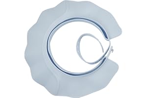 EHUIHUAN Gorro Ducha Beber Proteger Ojos y Oídos Silicona Protector Cabeza Ajustable Función Tres en Uno Regadera Baño (Azul)