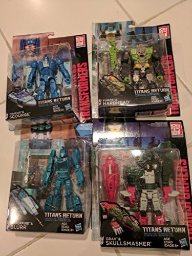 Transformers Generations Titans Return: Blurr, Skullsmasher, Hardhead, Scourge Deluxe Action Figures by Hasbro