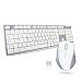 Produktbild SUDO Kabellose Tastatur und Maus, 2.4G Kabellose Tastatur und Maus Combo Set, 104 Tasten, 800/1200/1600DPI Maus, QWERTZ, Deutsches Layout - Weiß