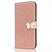 Produktbild CXTcase Huawei P20 Lite Hülle, Handyhülle Leder Tasche Flip Case Magnet Schutzhülle mit Schmetterling Glitter Sparkle Motiv Hülle für Huawei P20 Lite Rose Gold