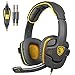 Produktbild SADES SA 708 3,5-mm-Stereo-Surround-Sound Gaming Headset PC-Stirnband-Kopfhörer mit Mikrophon Over-the-Ear-Lautstärkeregler(Gelb)
