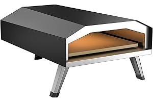 Toboli Horno de pizza a gas con piedra para pizzas de 330x330mm portátil para el jardín y exteriores cocina