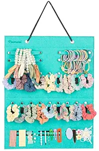 Girls Hair Ties Holder, Foldable Hair Accessories Storage Case to Hold Elastic Hair Ties, Headbands, Hair Clips, Pink Hanging Stretchy Headbands Organizer (Not Include Any Accessories) (Green)