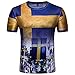 Produktbild Ba Zha Hei weltmeisterschaft 2018 trikot Herren Russland Weltmeisterschaft Männer Sommer Fußball American Flag Print Brief Kurzarm Slim Fit in T-shirt Top Bluse Print und Herren T-Shirt Fußball Print Kurzarm T-Shirt Sommer Top Bluse für WM Mode Sommer Casual Schlank Kurzarm Oberteile (Gelb, M)