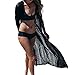 Produktbild DorkasDE Damen Strandkleidung Schwarz Strand Kaftan Spitzenjäckchen Klimaanlage Kittel Bikini Vertuschung Beach Cover Umhang