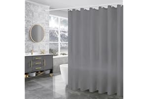 Anyingkai Zasłona prysznicowa, antybakteryjna, 180 x 200 cm, nadaje się do prania, biała, przezroczysta, odporna na pleśń, zasłona prysznicowa (szara)