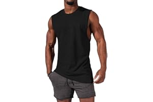 iudam Tank Top Herren Baumwolle Ärmelloser Shirts Muskelshirts Gym Sport Unterhemd T Shirts Männer Fitness Tops Trägershirts Tee Top für Men
