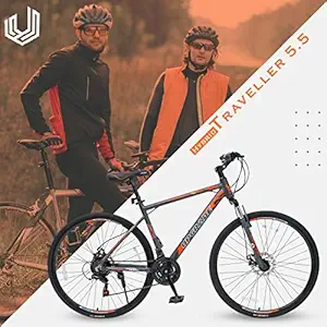 UPGRADE Cycle Traveller 5.5 with Disc Brake, Front Suspension and 21 Speed Shimano Gear, Ideal for: Adults I Frame Size: 18
