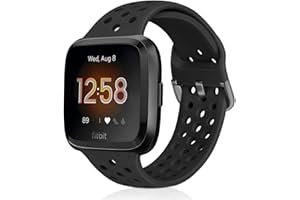 Runostrich Sport Strap Compatible with Fitbit Versa 2/Fitbit Versa/Versa Lite/SE, Soft Silicone Band Replacement Breathable Wristband Accessories for Smart Fitness Watch for Women Men