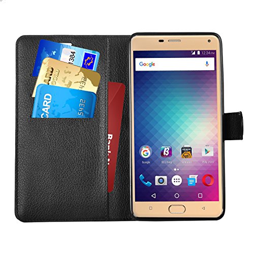 KuGi Homtom HT7 Pro / Homtom HT7 Hülle- Hochwertige Ständer PU-Leder-Mappen-Kasten für Homtom HT7 Pro / Homtom HT7 4G LTE Smartphone.(Schwarz) - 2
