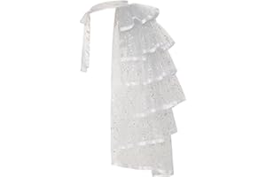 Graceart Surjupe bouffante en tulle style steampunk avec ceinture à nouer, noir