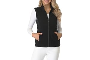 fuinloth Chaleco de Forro Polar Mujer,Termico Invierno Chaqueta sin Mangas con Bolsillos con Cremallera