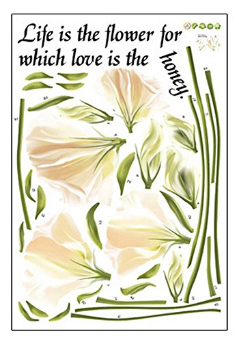 SMART LEGEND Wandsticker Wandtattoo Größe: 60cm*90cm Home Dekoration Aufkleber Wohnzimmer Zuhause Dekoration Lilie Blumen frisch - 6