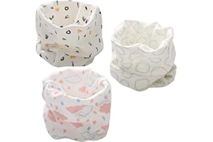 DEBAIJIA Bufanda Niños Calentadora De Cuello CollarDel Bebé O Ring PañUelo De Patrón AlgodóN De Anillo Redondo Bufandas 3pcs para0-8 años Niñas Viajar al aire libre el Otoño Invierno 40 * 20cm