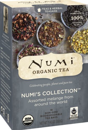 Numi Organic Tea Numi's Collection, Assorted Full Leaf Tea and Teasan, 18-Count Tea Bags (Pack of 3)
