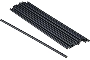 ZHUOAI Wiederverwendbare Strohhalme Schwarz,100 Stück,Party-Trinkhalme,für Party,Geburtstag,Hochzeit Wiederverwendbare Strohhalme Plastik Trinkhalme