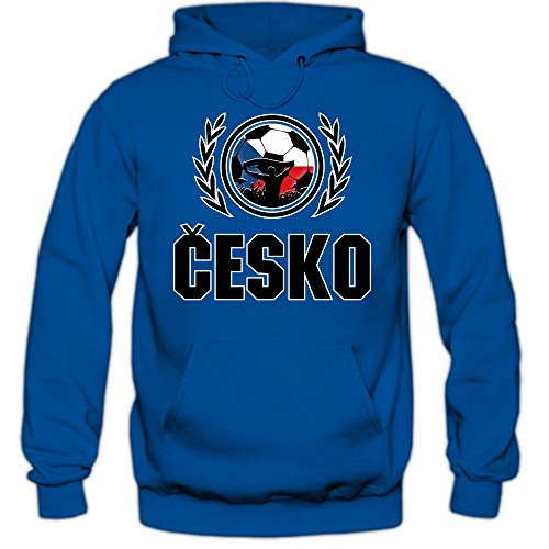 Tschechien EM 2016 #2 Hoody | Fußball | Herren | Trikot | Nationalmannschaft, Farbe:Blau (Royalblue F421);Größe:S