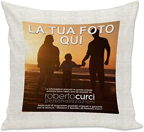 Personalised Cushion with Photo and Verse 40 x 40 cm Choice of colour – Canvas – 40 x 40 cm Canvas Wall – With Back Padding