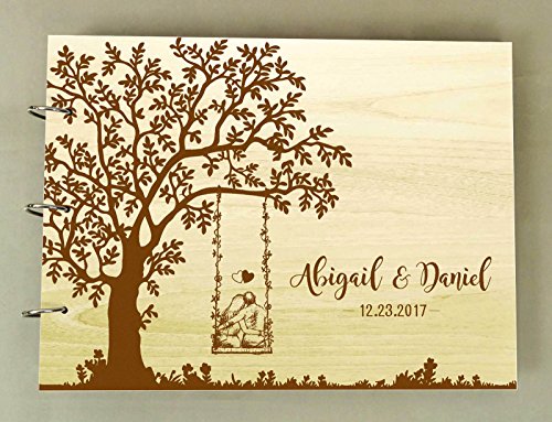 Personalisierte Hochzeit Baum Gästebuch Holz Gravierte Custom Braut Und Bräutigam Name Einklebebuch Geschenk