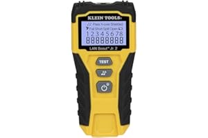 Comprobador de cables, LAN Scout Jr. 2, probador de cable Ethernet para cables CAT 5e, CAT 6/6A con conexiones RJ45 Klein Tools VDV526-200