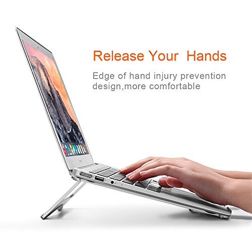 Foldable Aluminum Laptop Stand  Ergonomic Cooling Portable Notebook Mount  Adjustable Stand Holder for 10  -15  Macbook  Acer  Asus  Dell  HP  Lenovo 