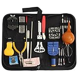 23Pcs Uhr Reparatur-Werkzeug-Installationssatz-Kasten-kompakte Uhr-Uhr-Reparatur-Werkzeug-Installationssatz-Uhr-Pry Schraubenzieher-Öffner-Remover-Teile - Schwarzes