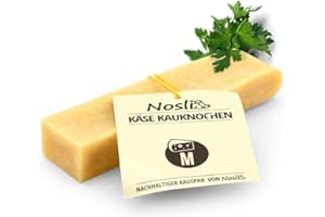 Nosli Kość serowa dla psa • Naturalny ser dla psów • Kość do żucia z twardego sera • Ser, Kości do żucia z mleka krowiego, przyjemność z żucia i pielęgnacja zębów, M (50-80 g)