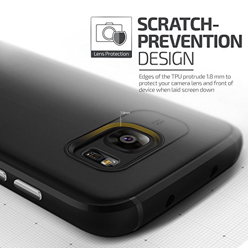 Funda Galaxy S7 Edge VRS Design - Funda Silicona Protectora  Negro  Flexible TPU  Carcasa Choque Absorci  n Cover movil Ultra Fina  Single Fit  para Samsung Galaxy S7 Edge 2016