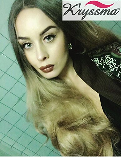 K’ryssma Perücke Blond Lang Haar Blonde Peruecke Braun Blond Ombre Perücke Ombre 24 inch Heat Safe Natural Synthetik Lace Front Wigs - 2