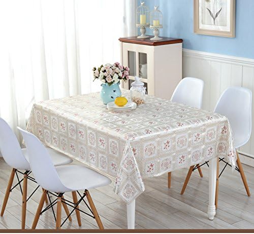 ZB STORE Continental simple rural modern pvc rectangular table-cloth,Coffee table mats repel water and hot oil cloth-E 130x137cm(51x54inch)