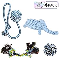 Hundespielzeug Set, Haustier welpenspielzeug Kauspielzeug Seil für kleine Welpen Hunde (4-Pack-3)