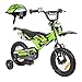 Produktbild Kawasaki Kinderfahrrad 12 Zoll Kasaii Cross BMX Moto grün mit Rücktrittbremse und Fahrradhelm Shikuro grün Gr. 50-52
