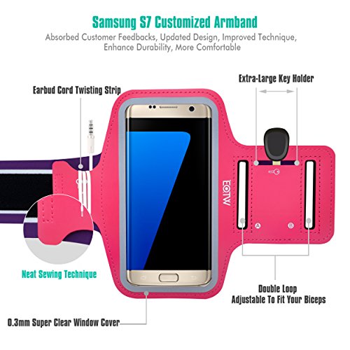 EOTW Brazalete deportivo Samsung Galaxy s6 7 de Neopreno Antideslizante con un bolsillo para tarjetas  llaves  dinero y auriculares  Brazalete movil Ajustable   Prueba de Sudor perfecto para Running F  tbol Pesca Gimnasio Bicicleta Waveboard 