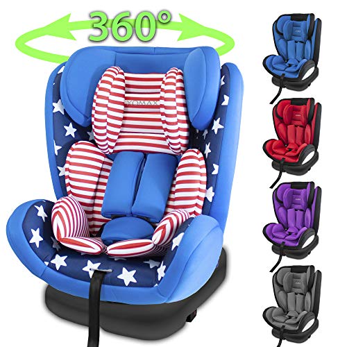 Preisvergleich Produktbild XOMAX XM-KI360 Kindersitz mit 360° Drehfunktion und ISOFIX I Liegeposition I 0-36 kg, 0-12 Jahre, Gruppe 0 / 1 / 2 / 3 I 5-Punkt-Gurt und 3-Punkt-Gurt I Bezug abnehmbar und waschbar I ECE R44 / 04
