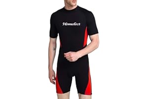 DESHOME Combinaisons Shorty pour Hommes Femmes, Combinaisons de Plongée en Néoprène 3mm, Maillot de Bain Une Pièce Grande Taille avec Fermeture Éclair au Dos, pour Le Surf, la Plongée en Apnée