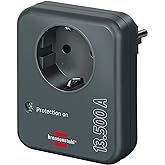Brennenstuhl Steckdosenadapter mit Überspannungsschutz 13.500 A (Adapter als Blitzschutz für Elektrogeräte) anthrazit