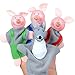 Produktbild Omiky® 4PCS drei kleine Schweine und Wolf-Finger-Marionetten-Handpuppen-Weihnachtsgeschenke (zufällige Farbe)