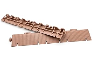 ANTIHUMEDADES Kit 2 rampas + Esquinera PVC Reforzado Marrón (33x5x2cm) - Accesorio de rampas con esquinera para losetas reforzadas. Facilita cambios de nivel para vehículos