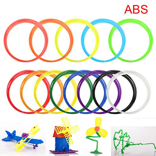 UEETEK 14 Farben 3D Druck Stift Filament Minen Kit 1,75 mm ABS 10M für jede Rolle (12 normalen Farben + fluoreszierend grün + fluoreszierend blau) - 2
