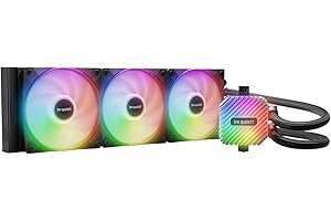 be quiet! Light Loop 360 mm Black Water Cooling for Heavily Overclocked Systems, 3x Light Wings LX 120 mm PWM High-Speed ARGB Fan, Stylish Cooling Block, with PWM Hub, Extremely High Cooling