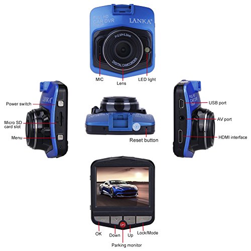 LANKA® Full HD 1080P Car Dash Cam DVR Camera Dashboard Digital Driving