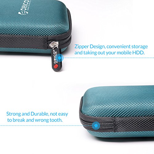 ORICO Festplattentasche Schutztasche Schutzbox für 2,5 Zoll externe tragbare Festplatten Western Digital WD Seagate Toshiba Samsung Intenso (2.5″, Blau) - 3